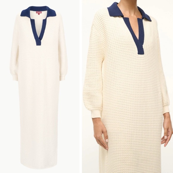 NWT STAUD Altea Collared Chunky Knit Dress - Picture 1 of 10
